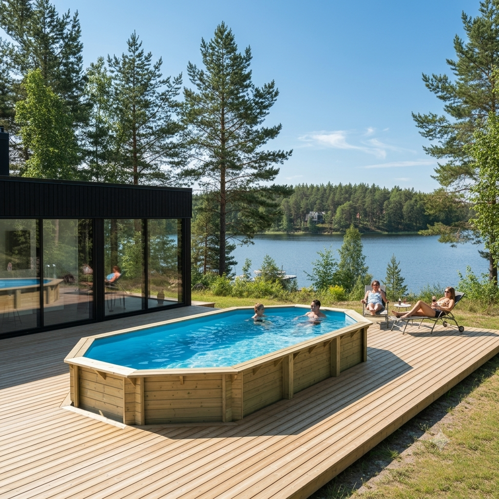 Träpool Våg – Enkla Poolen
